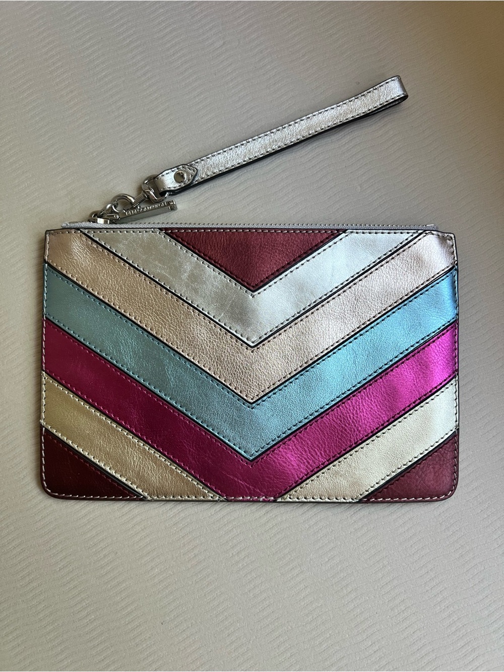 “Rare Find” Rebecca Minkoff Metallic Wristlet Clutch Multicolor Leather NWOT